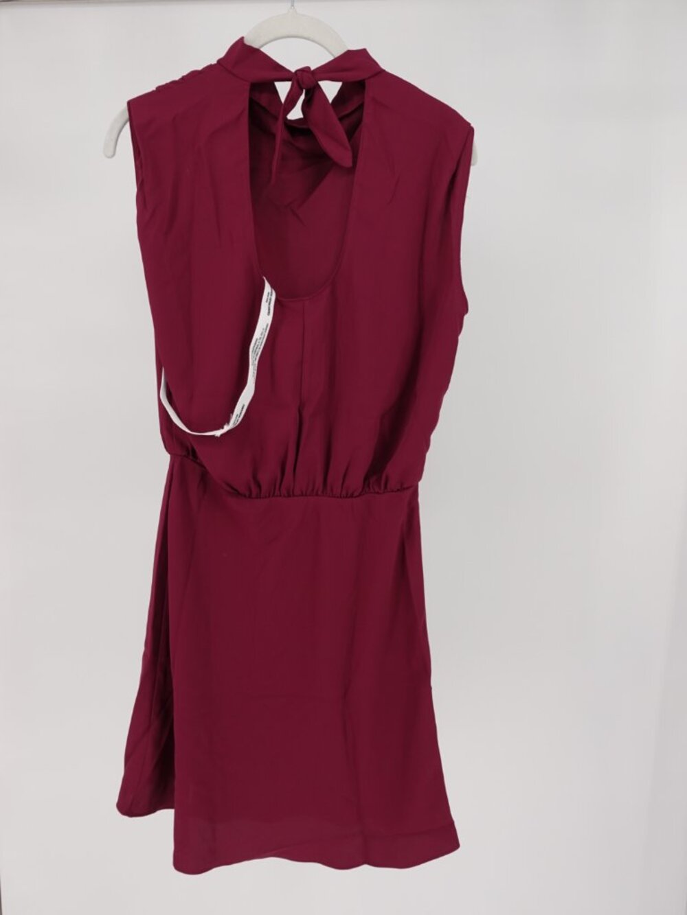 Amanda Uprichard Draped Mock Neck Mini Dress Berry NWT Size S - Picture 3 of 8